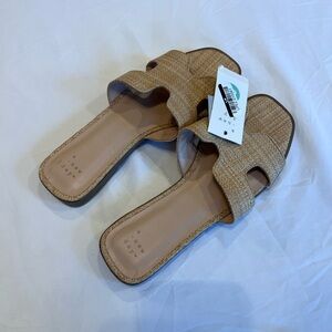 Tan Slip-On Sandals